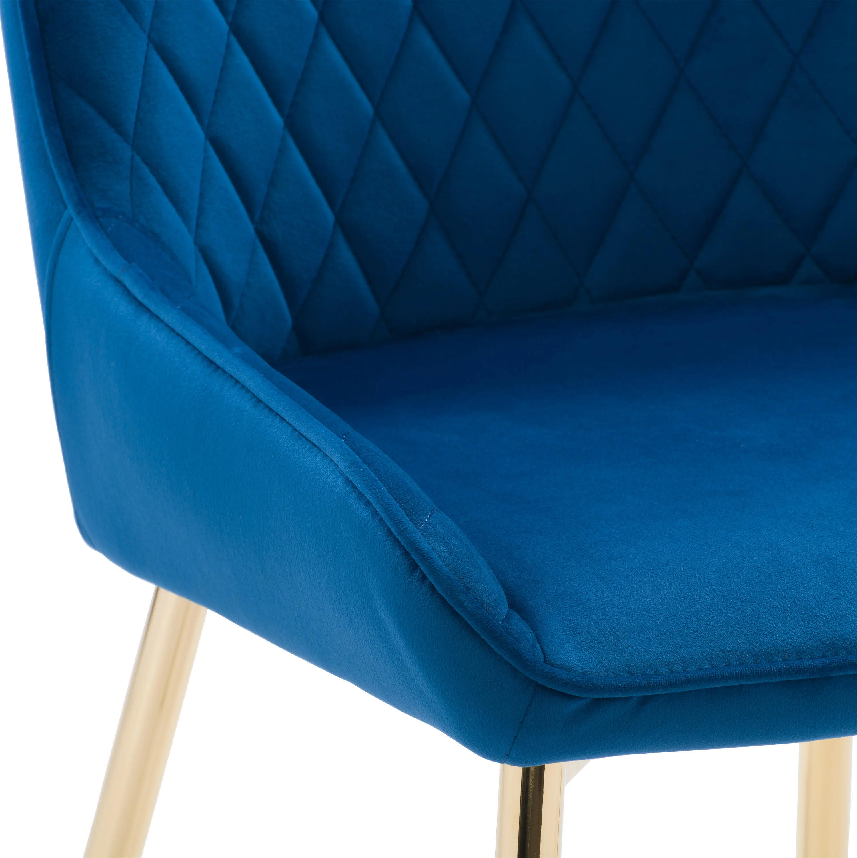 Nash Navy Velvet Diamond Side Chair， Set of 2