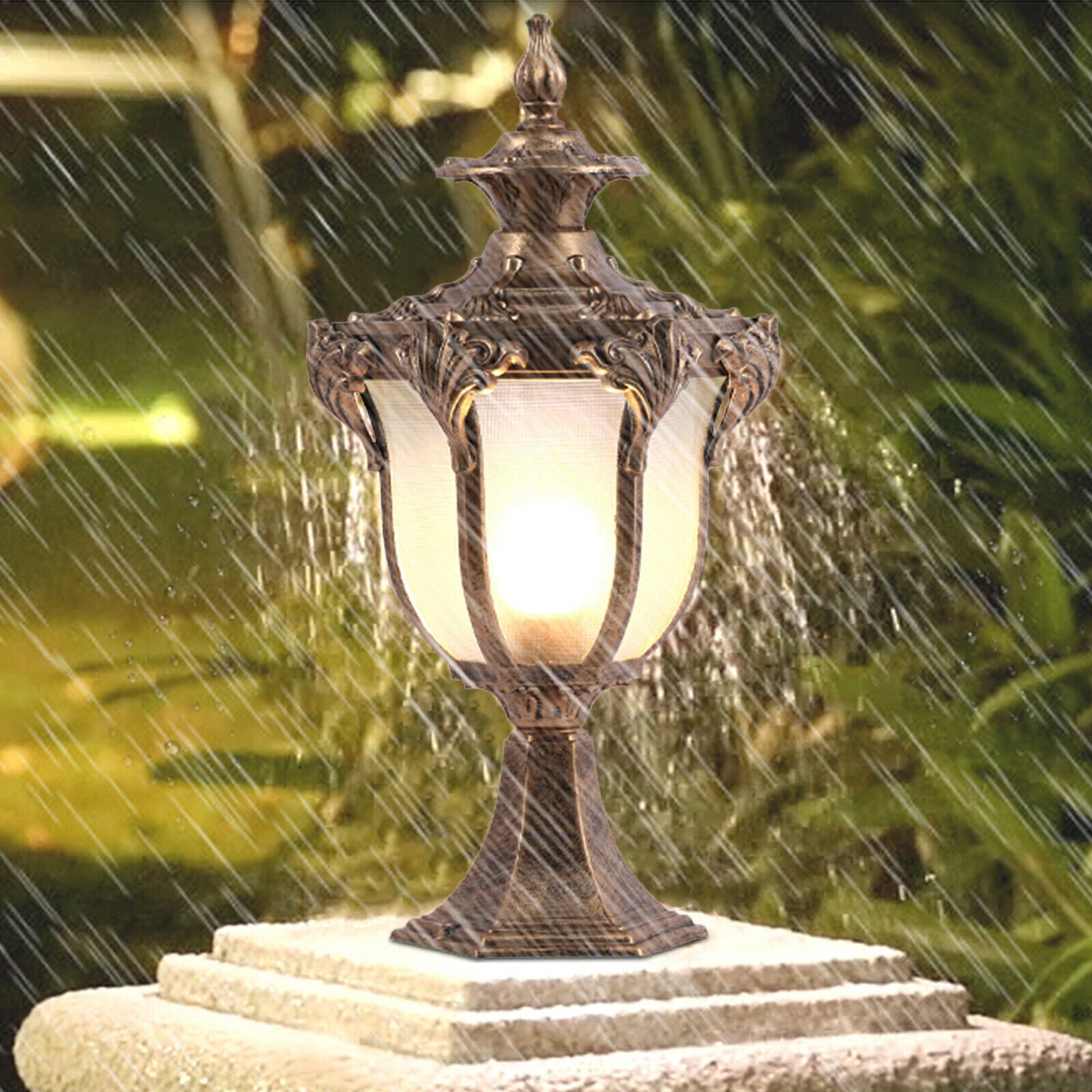 TFCFL Vintage Pillar Light Garden Outdoor Lighting Patio Yard Gate Post Lamp Lantern