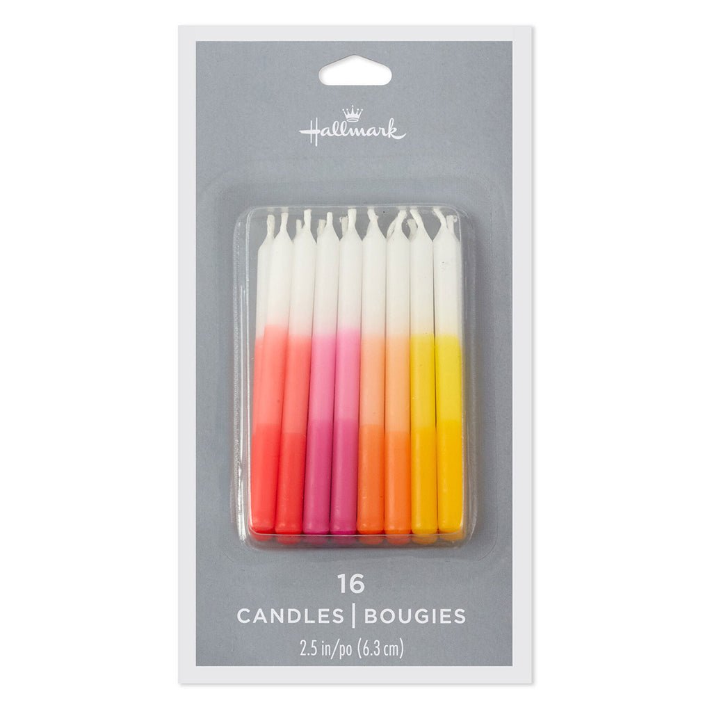 Hallmark  Warm Ombré Stripe Birthday Candles, Set of 16