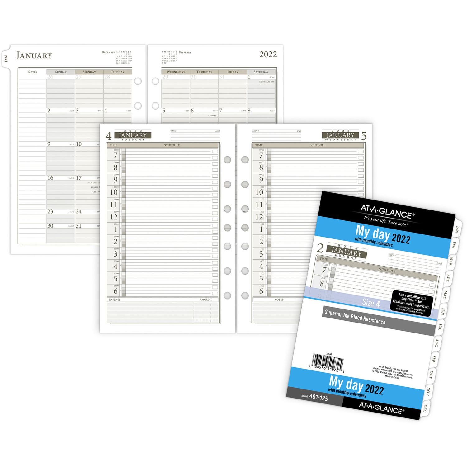 1PPD Dated Daily Planner Refills by ACCO Brands Corporation AAG481125