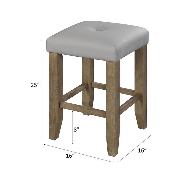 ACME Charnell Counter Height Stool in Gray and Oak (Set of 2)