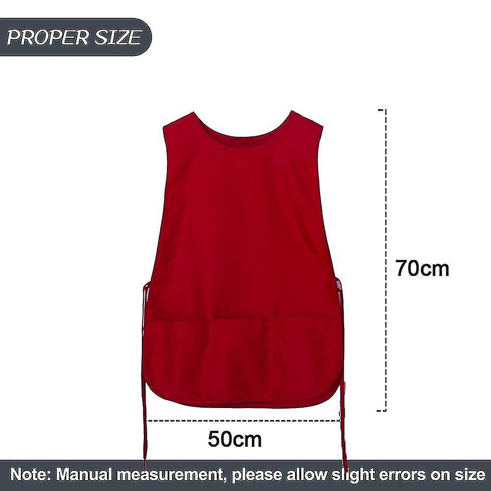 Cobbler Apron Work Smock Apron 2 Front Pockets Dirt Resistant Sleeveless Cleaning Chef Men Women