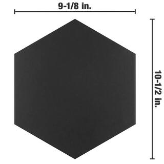 Merola Tile Apini Hex Matte Black 9 in. x 10-12 in. Porcelain Floor and Wall Tile (7.14 sq. ft.Case) FEGAPXMBK