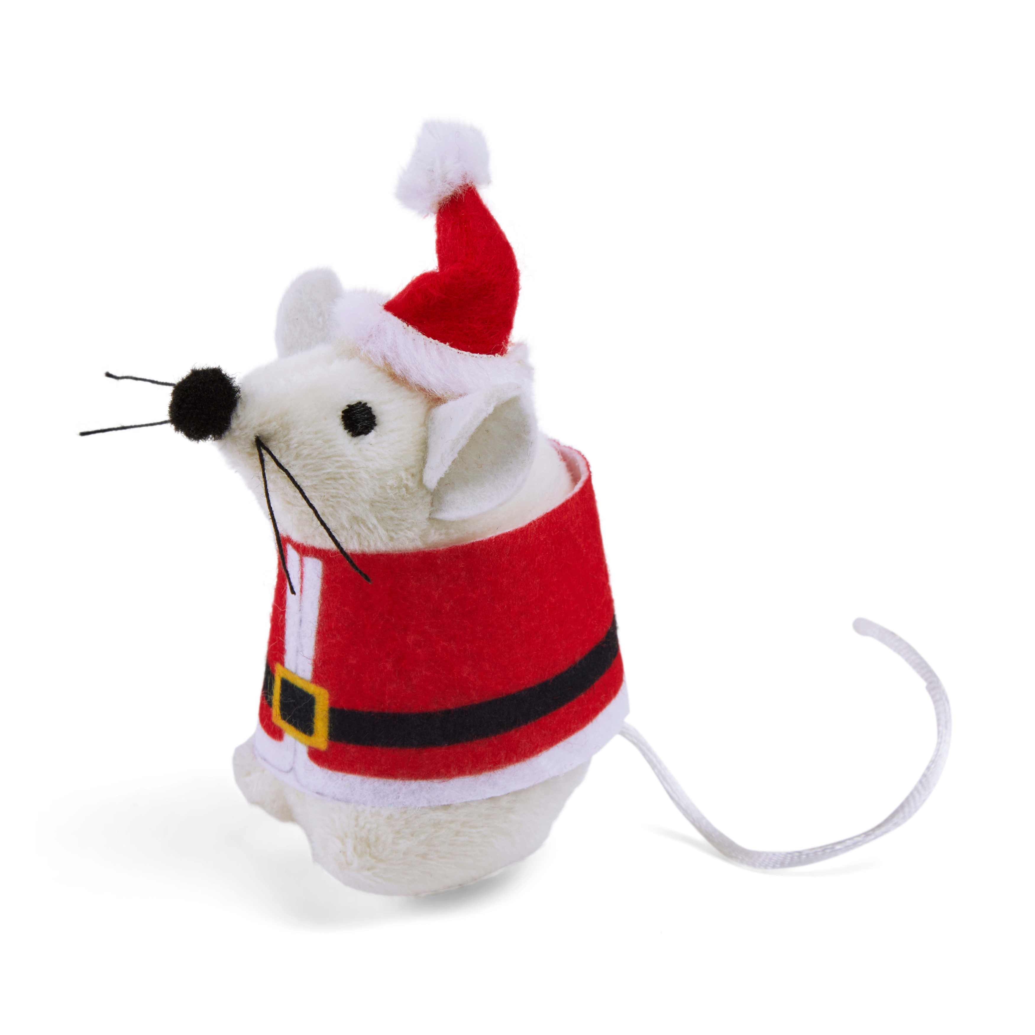 More and Merrier Santa/Reindeer Mice Cat Toy， Pack of 2