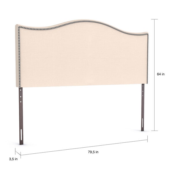 Copper Grove Mountjoy King-size Nailhead Upholstered Headboard - - 18180226