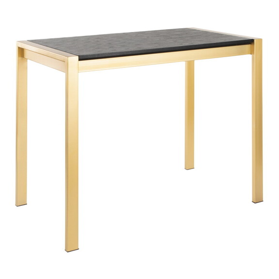 Fuji Contemporary Counter Table in Gold Metal and ...