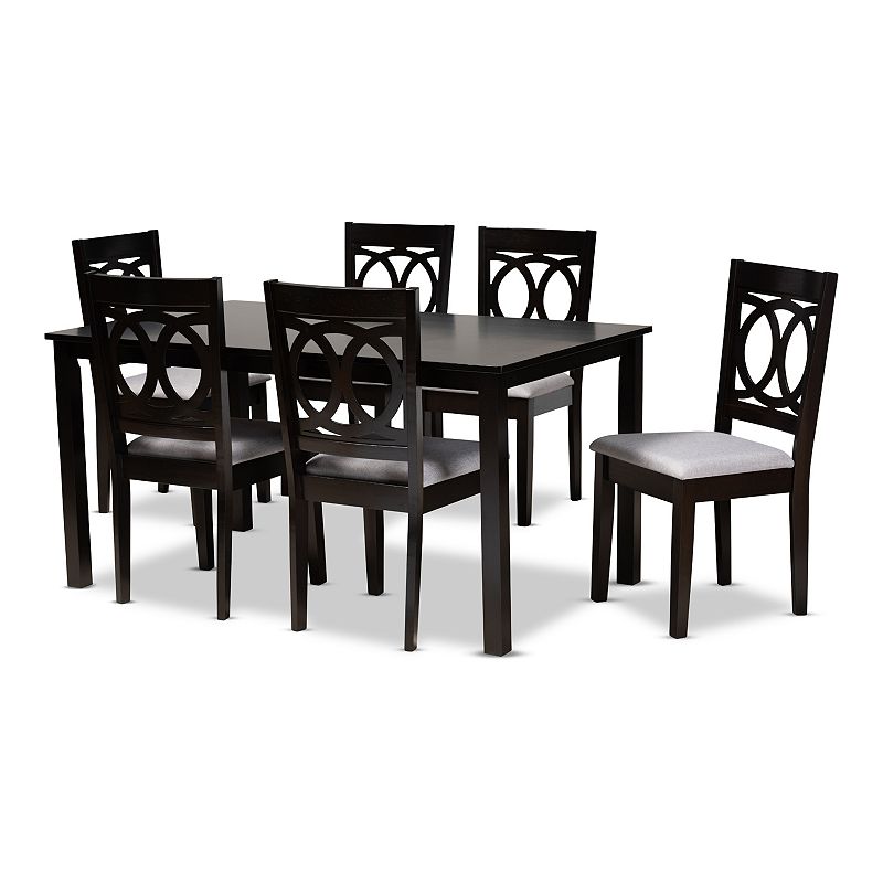 Baxton Studio Lenoir Dining Table and Chair 7-piece Set