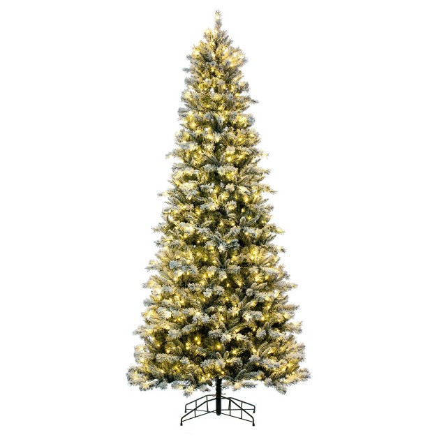 Frosted Glacier Pine Artificial Pre-lit Christmas Tree With Folding Metal Tree Stand