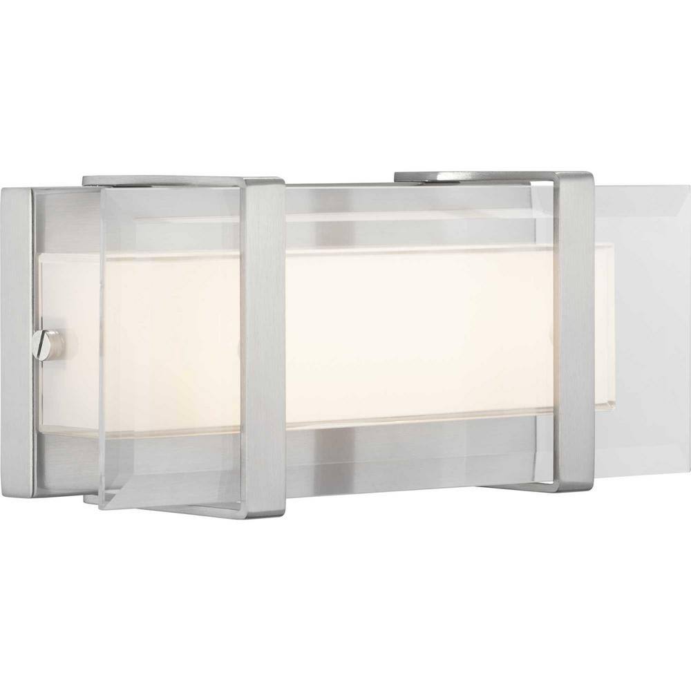 Progress Lighting Miter LED Collection Brushed Nickel 12-14 in. LED Wall Sconce P710061-009-30