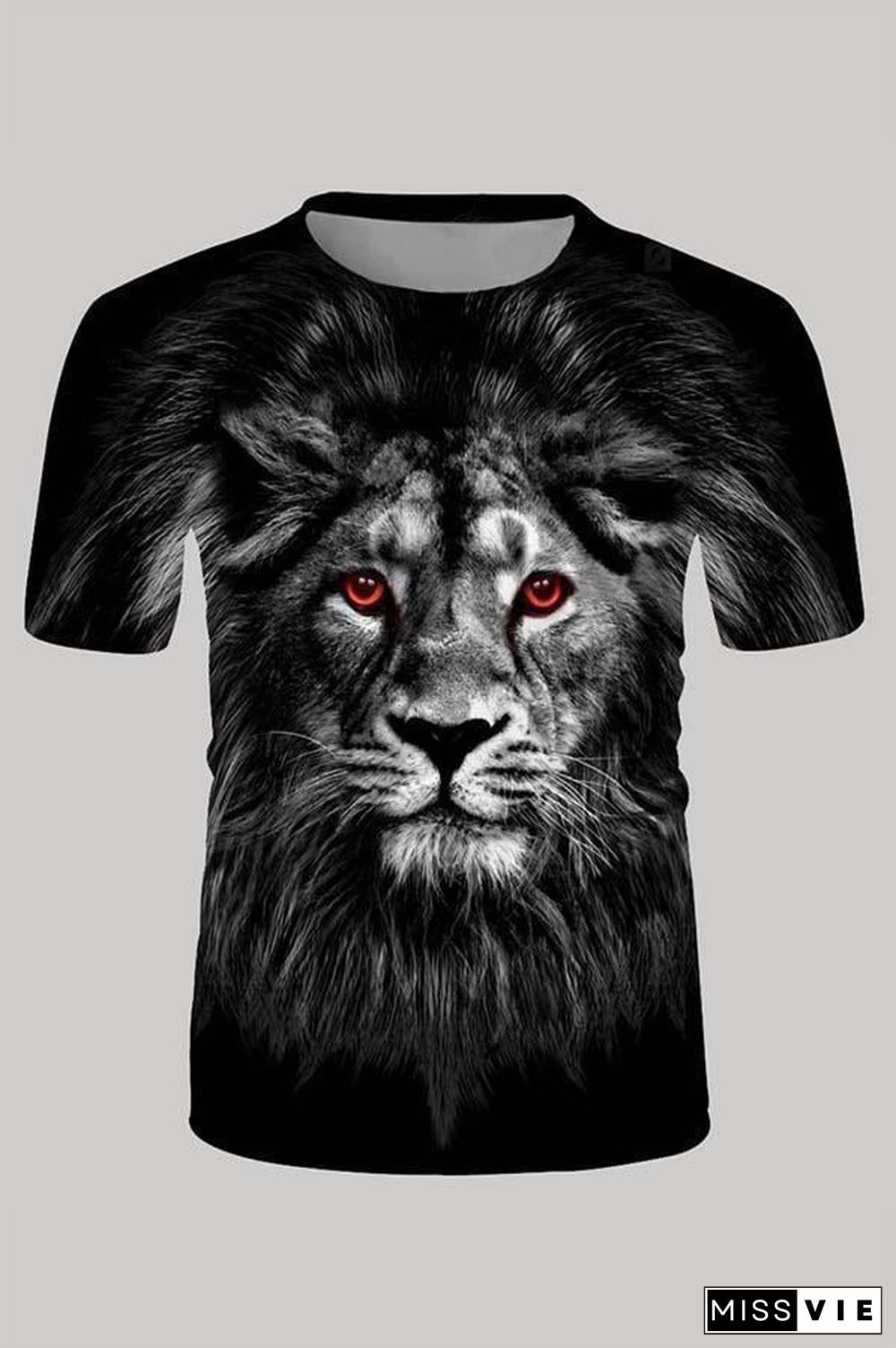 The 3D lion print Short Sleeve T-shirt