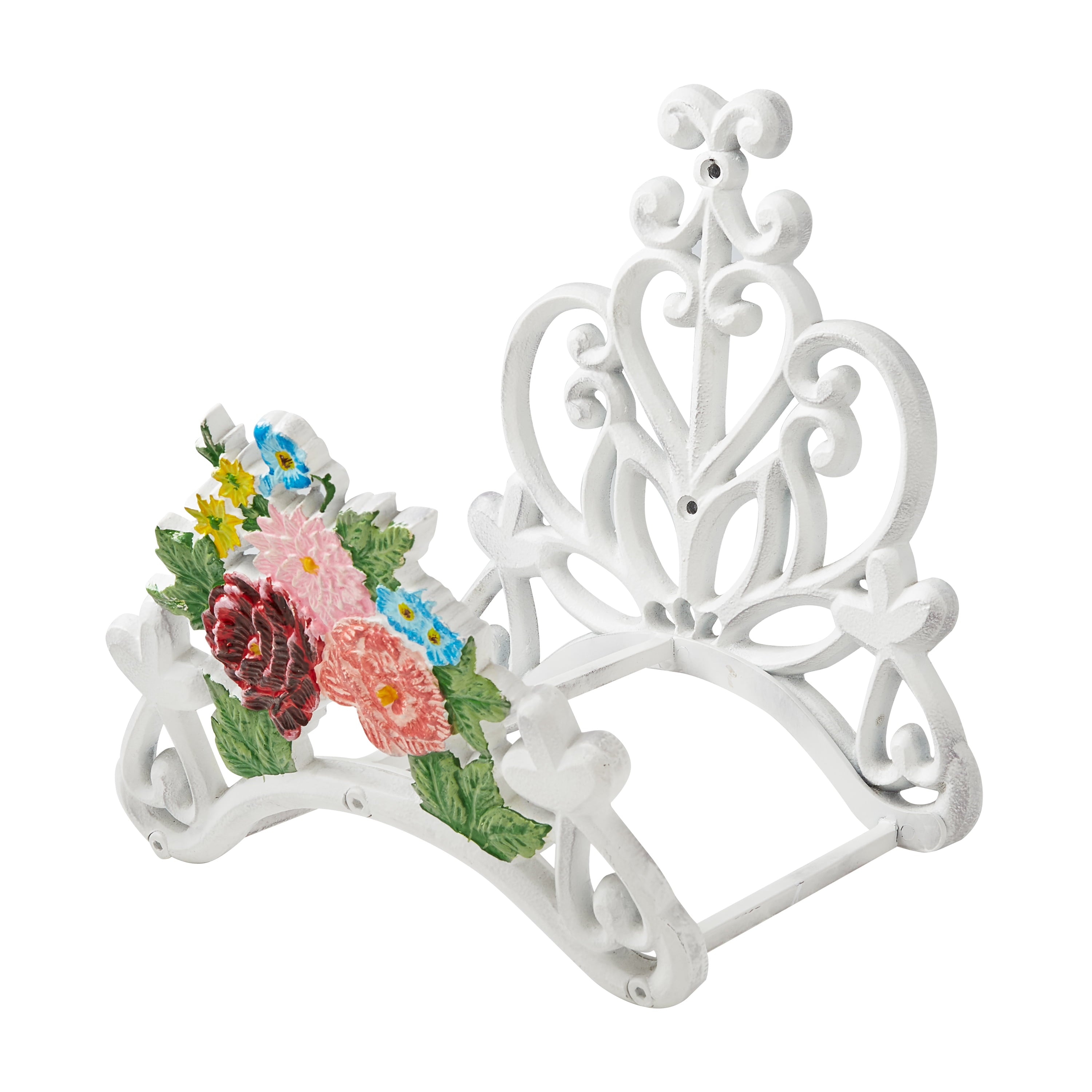 The Pioneer Woman Decorative Metal Floral Hose Hanger， White