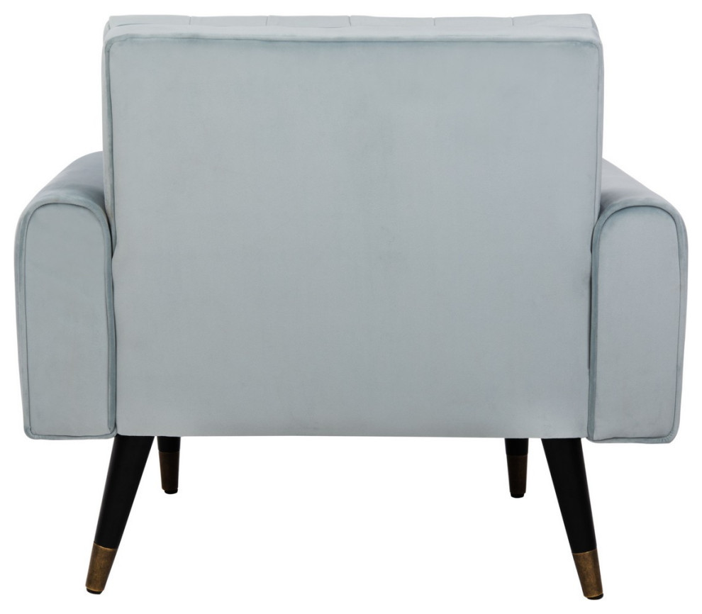 Meris Tufted Arm Chair Slate Blue/Black/Brass   Midcentury   Armchairs And Accent Chairs   by V.S.D Furniture  Houzz