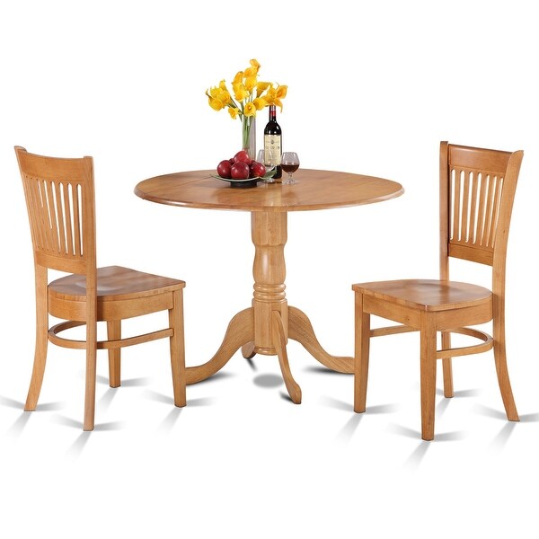 3 Pc Kitchen nook Dining set-Kitchen Table and 2 Dining Room Chairs with slat back (Chair Seat Options)