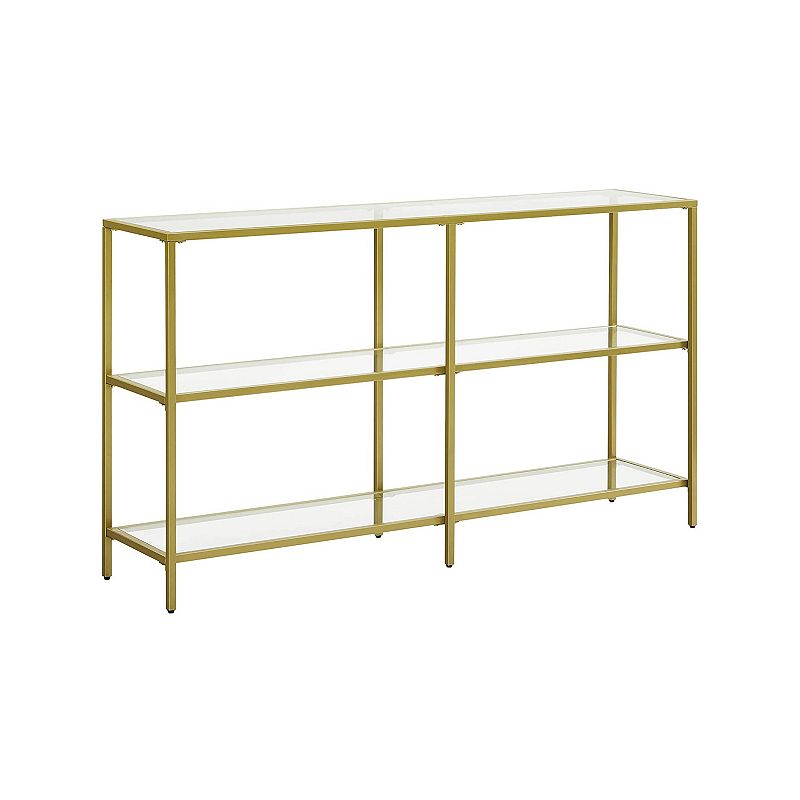 Console Sofa Table With 3 Shelves， Metal Frame