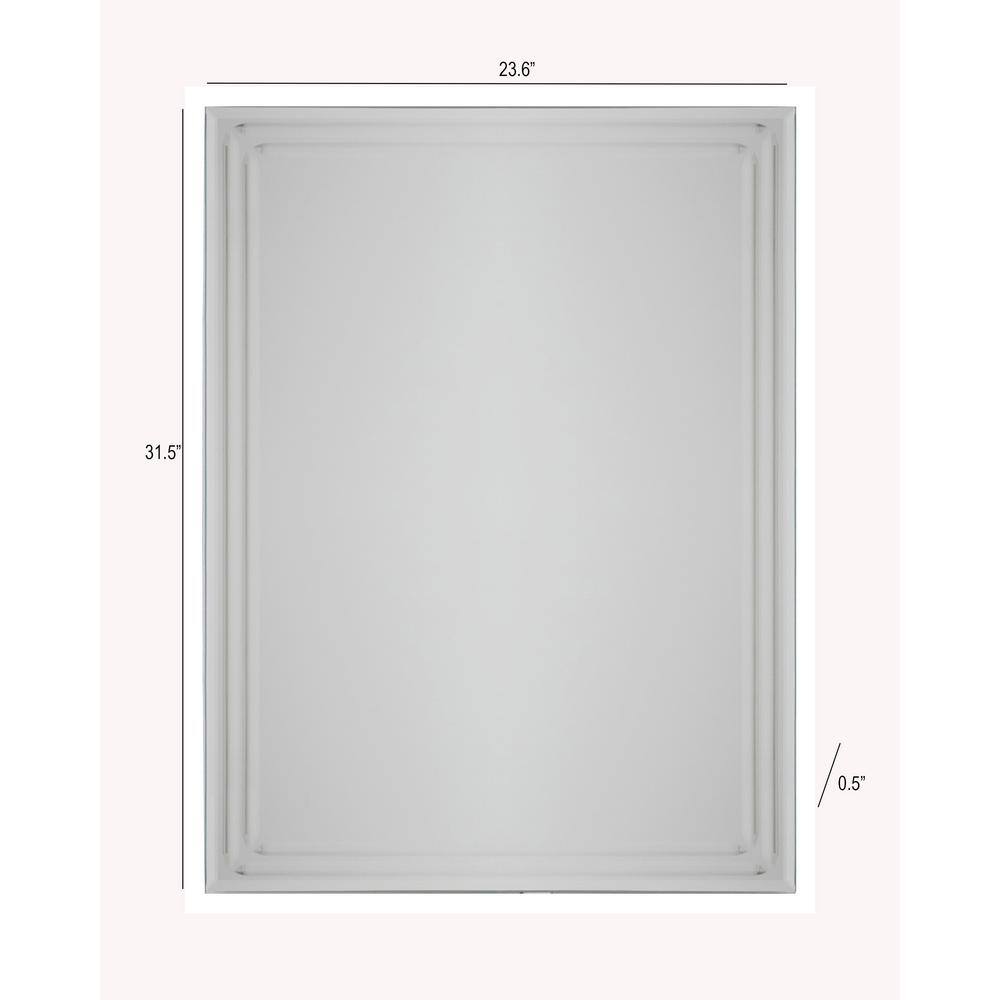 Decor Wonderland 24 in. W x 32 in. H Frameless Rectangular Beveled Edge Bathroom Vanity Mirror in Silver DWSM1102