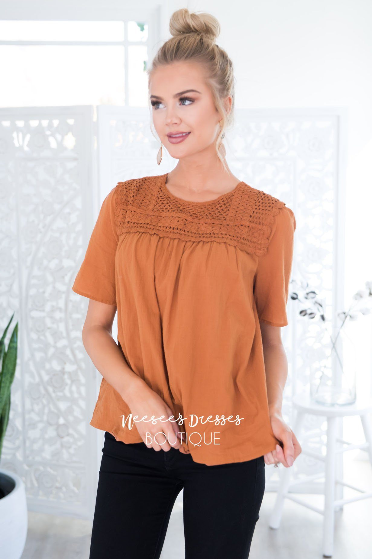 Sometimes Always Crochet Detail Blouse