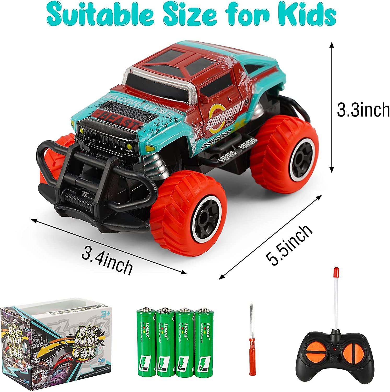 Remote Control Cars For Boys， Rc Car Kids Toys For 3 4 5 6 7 8 9 Years Old Boys Girls， Rc Truck For Kids， Boys Toys Age 3-9 Off Road Vehicle Racing Ca