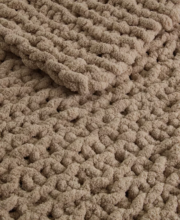 Madison Park Chunky-Knit Chenille Throw， 50