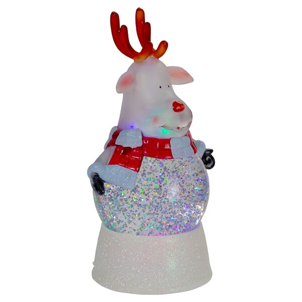 LED Lighted Color Changing Reindeer Christmas Snow Globe