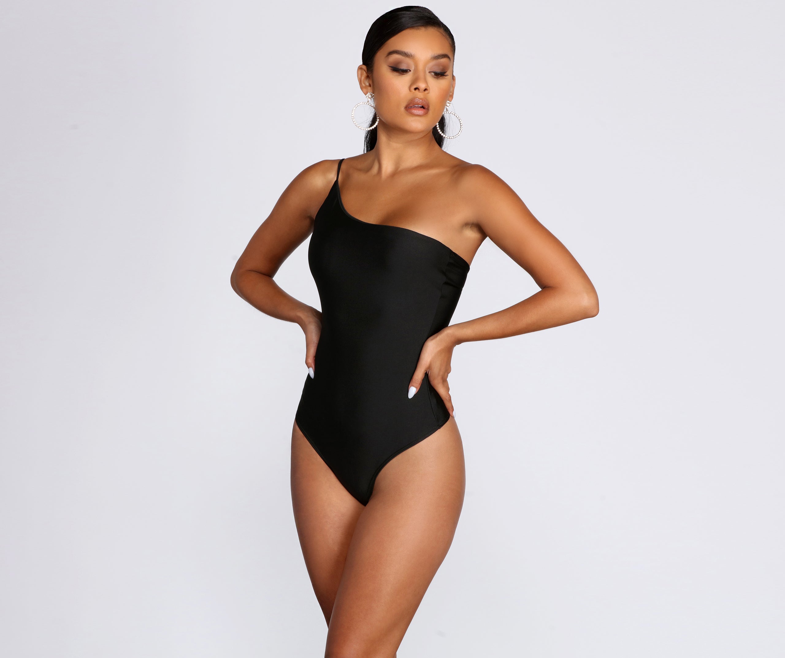 One Shoulder Basic Bodysuit