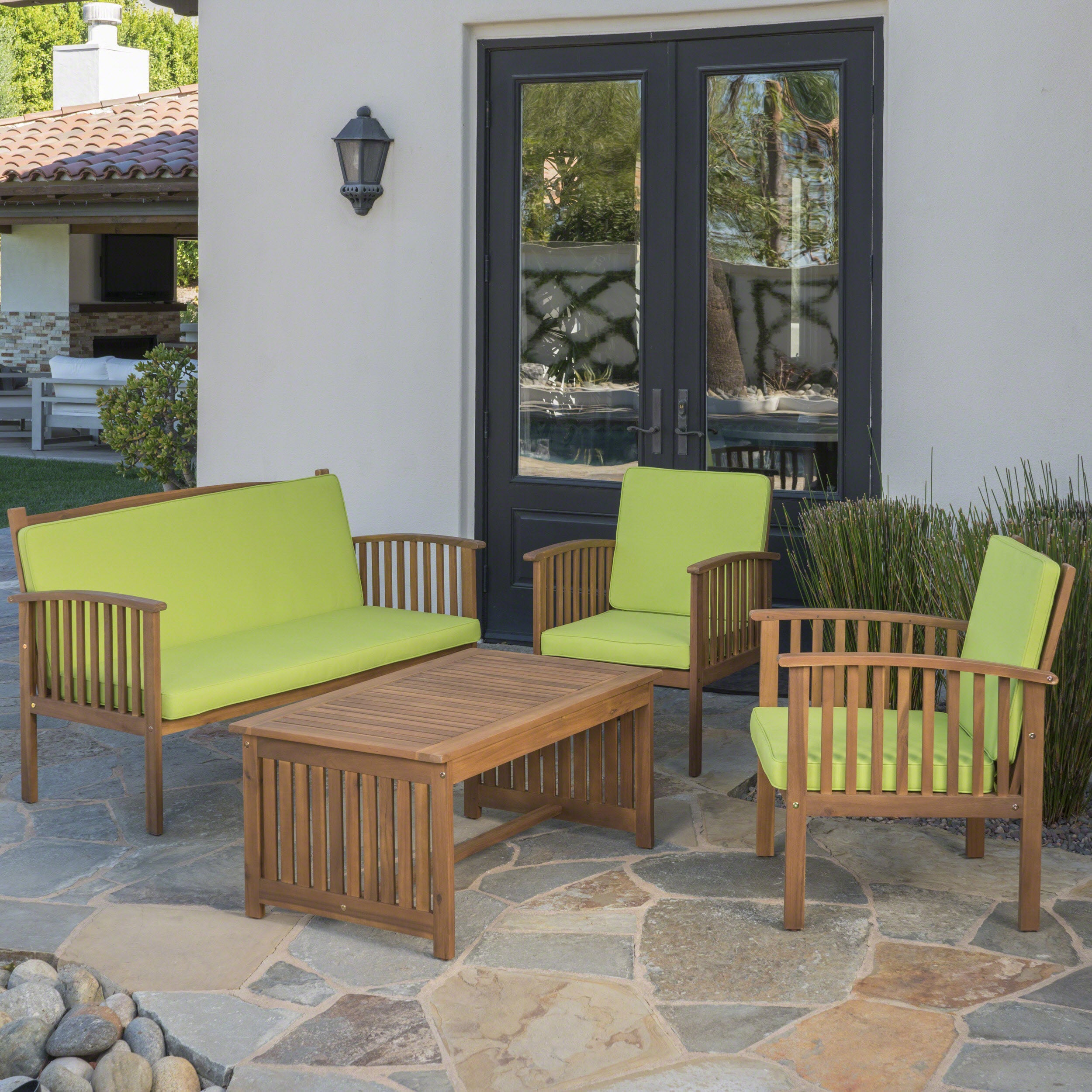 Cape Town Acacia Wood Outdoor Sofa Set