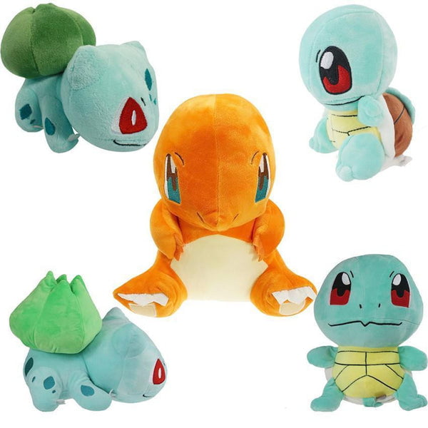 4PC Set Pokemon Plush Toys Pikachu Bulbasaur Squirtle Charmander Action Toy 6