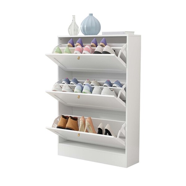 Shoe Cabinet Hidden Shoe Rack Entryway Cabinet Shoe Storage Organizer - - 35853457