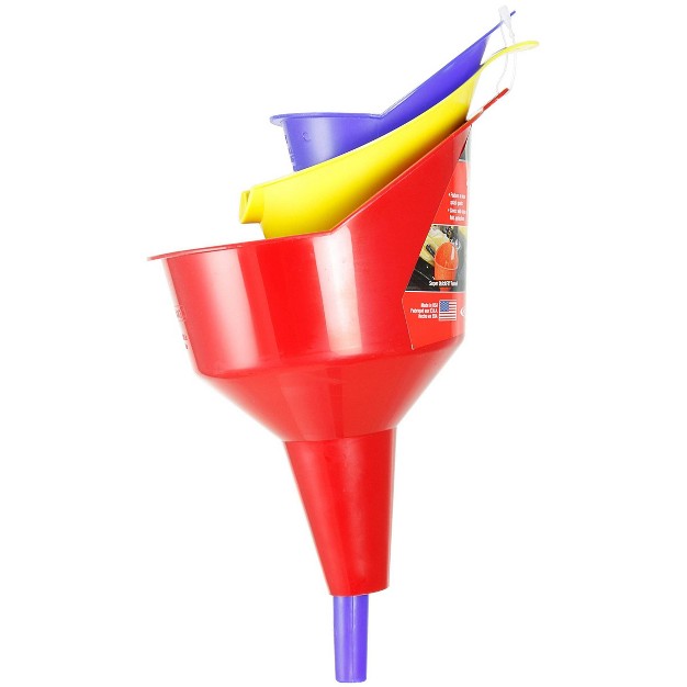 Flotool 3pc Automotive Funnels Red