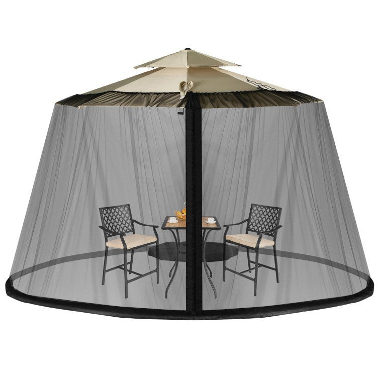 Premium 8-12FT Patio Umbrella Mosquito Mesh Netting With Fillable Base