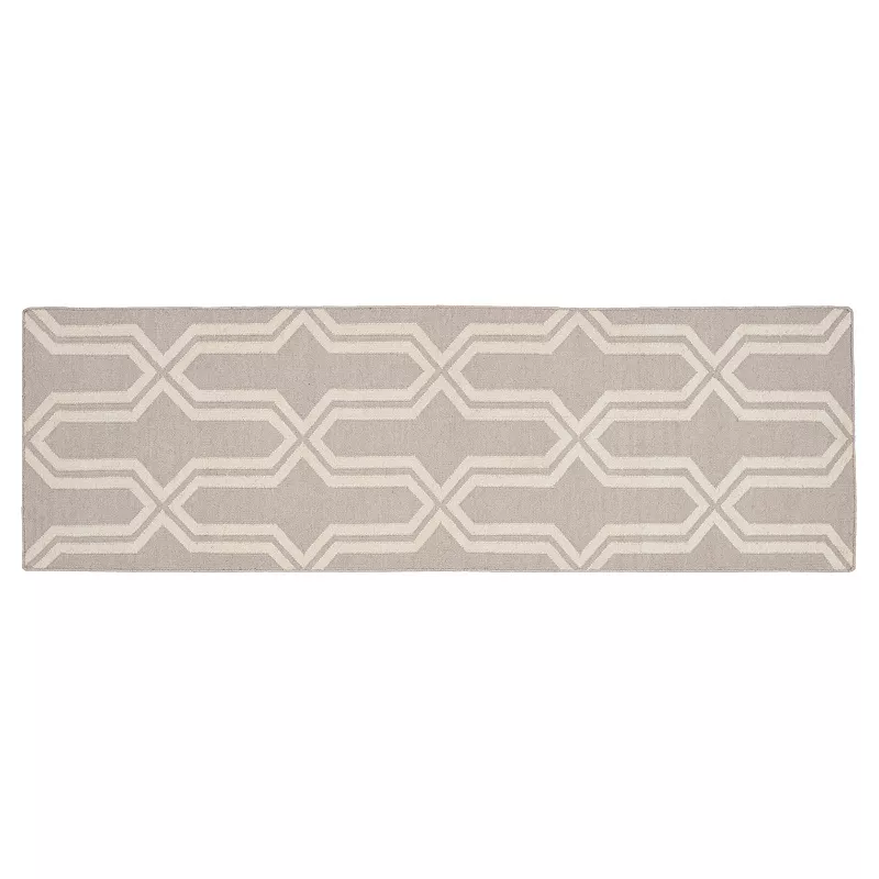 Safavieh Dhurries Flattened Quatrefoil Handwoven Flatweave Wool Rug