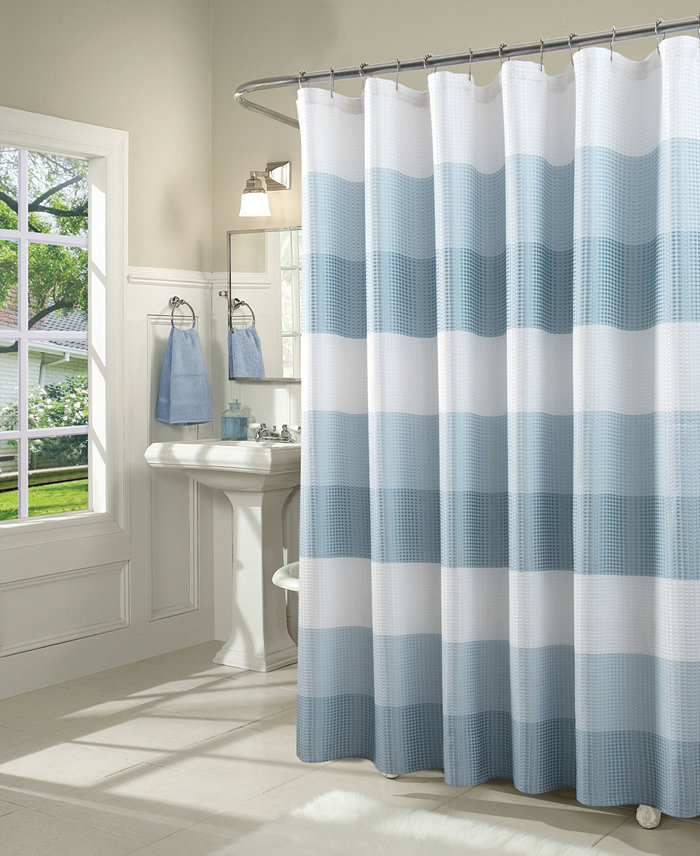 Spa 251 Ombre Waffle Striped Shower Curtain