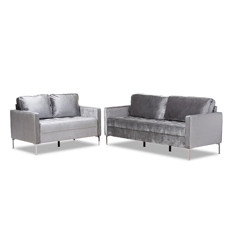 Baxton Studio Clara Couch and Loveseat 2-piece Set