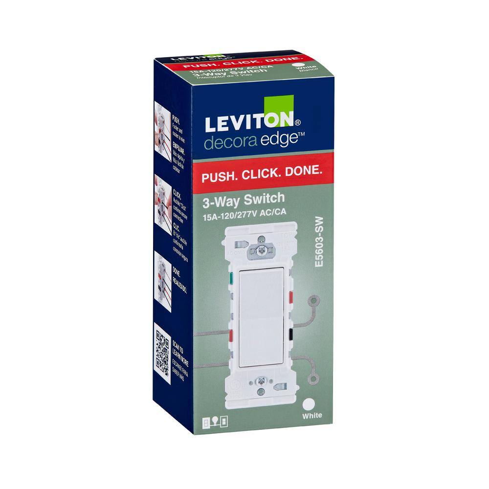 Leviton Decora Edge 15 Amp 3-Way Switch White R02-E5603-0SW