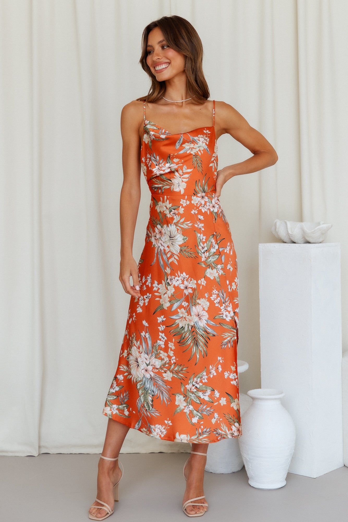 Heart In The Sun Midi Dress Orange