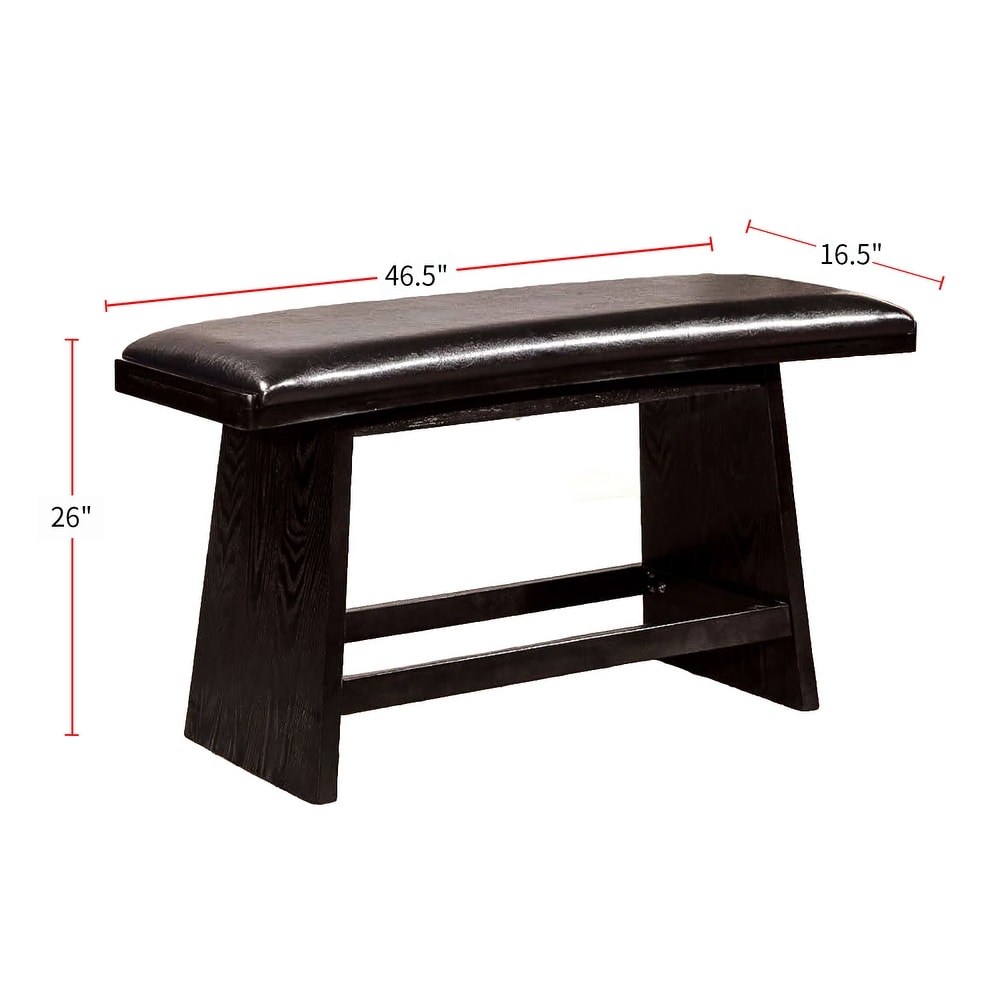 Wooden Counter Height Seating Bench in Black Finish