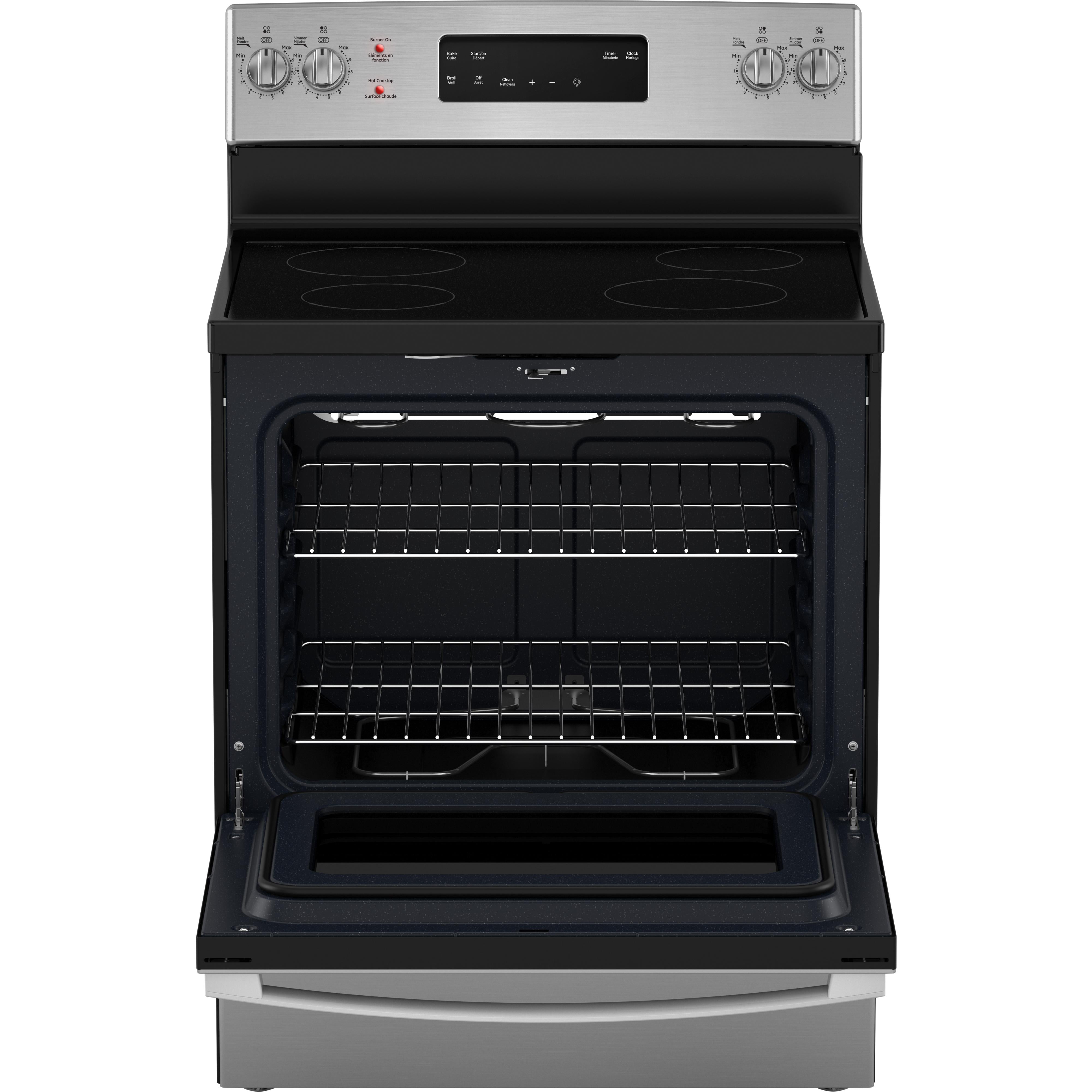 GE 30-inch Freestanding Electric Range with Self-Clean JCB630SVSS