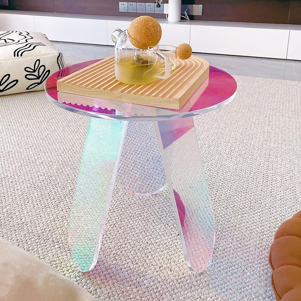 Creative Fully Assembled Acrylic Side Table Round End Table   17.32\