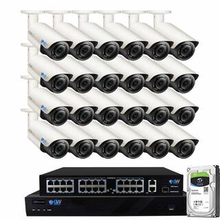 GW Security 32-Channel 8MP 8TB NVR Security Camera System 24 Wired Bullet Cameras 2.8-12mm Motorized Lens HumanVehicle Detection GW7050MMIC24-8T