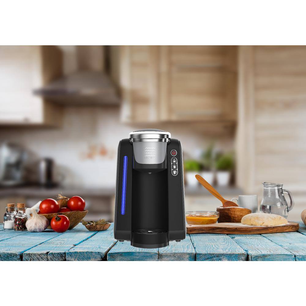 DRINKPOD JAVAPod K-Cup Black Coffee Maker Single Serve Brewer 10 Cup Refillable or Unlimited Cup In-Line Direct Water Connection DPJPOD1K