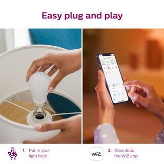 Philips 100-Watt Equivalent A21 LED Smart Wi-Fi Light Bulb Daylight (5000K) powered by WiZ with Bluetooth (1-Pack) 562389