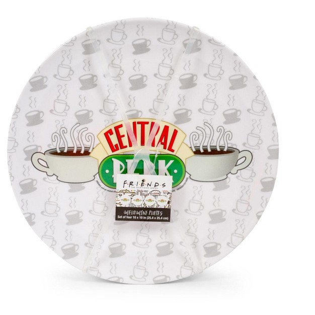 Silver Buffalo Friends Central Perk Logo 10 inch Melamine Dinner Plates Set Of 4