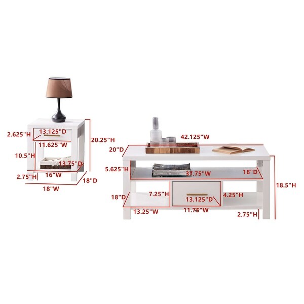 3Piece Coffee Table and End 2 Tables Occasional Living Room Set