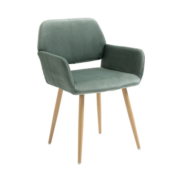 Velet Upholstered Side Dining Chair with Metal Leg(velet+Walnut Wooden Printing Leg)，KD backrest