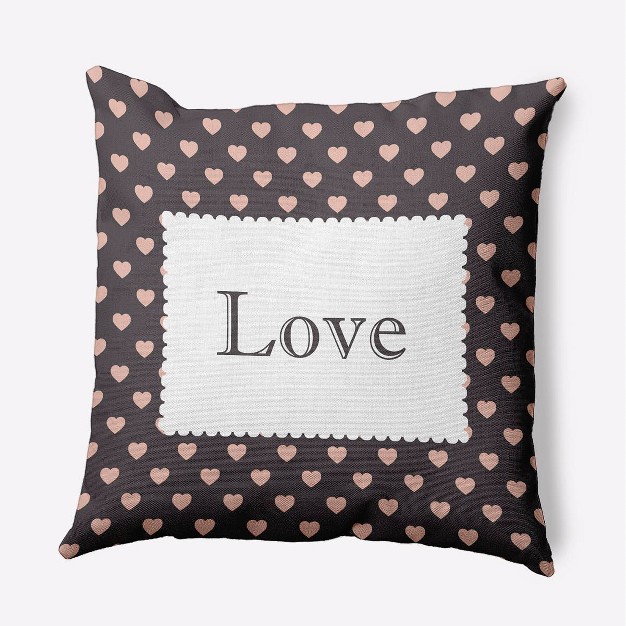 Valentine x27 s Day Love Square Throw Pillow Dark Gray E By Design