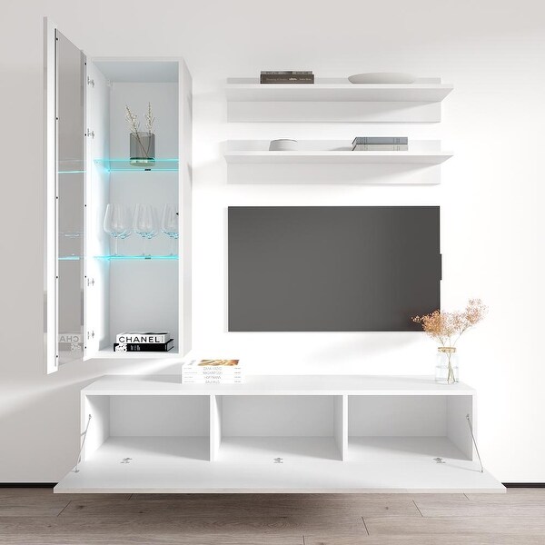 Fly H2 30TV Wall-mounted Floating Modern Entertainment Center Set