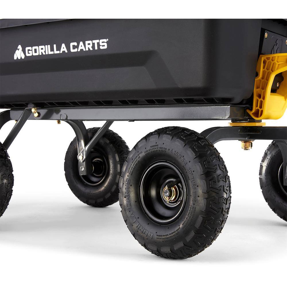 GORILLA CARTS 4 cu. ft. Poly Garden Dump Garden Cart GCG-4