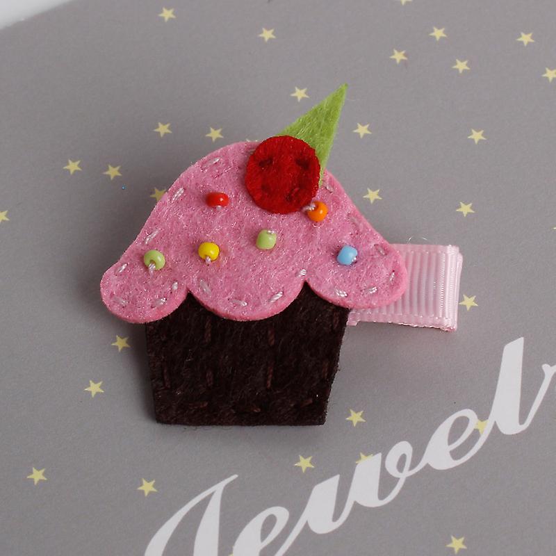 Children's Jewelry Baby Hair Hairpin Cute Ice Cream Cake Tiara Cloth Baby Hair Clips For Children Acessorio De Cabelo T