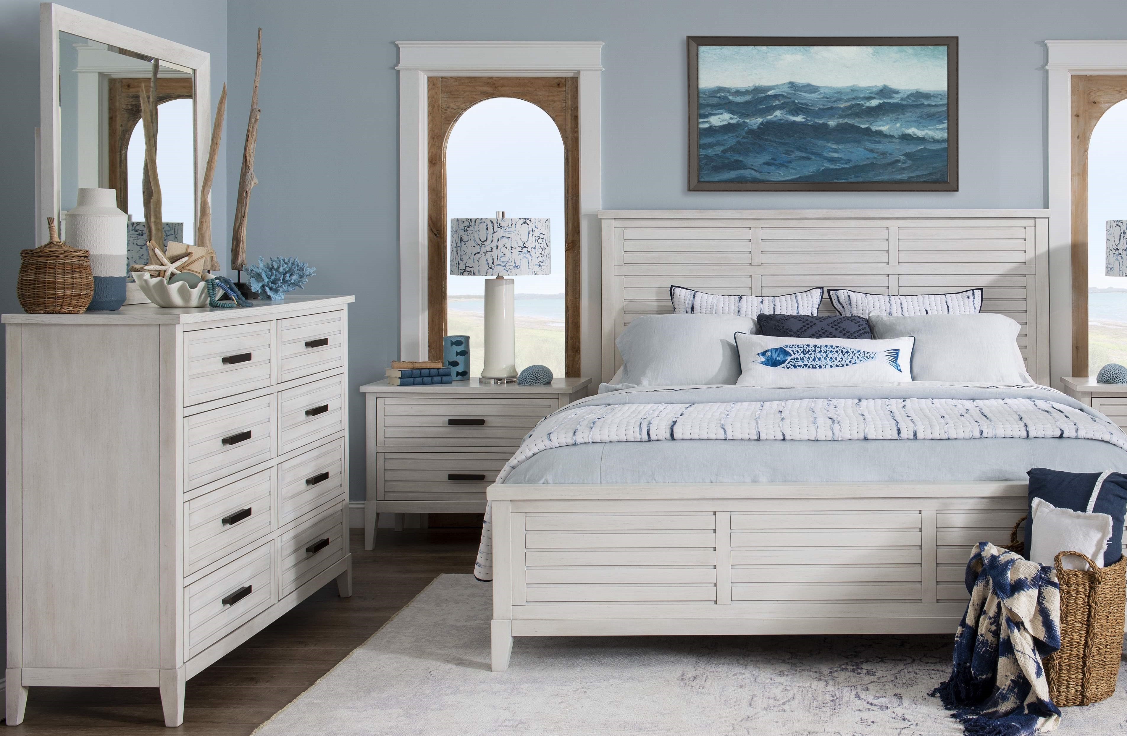 Coastal White 3-Pc Queen Bedroom Set