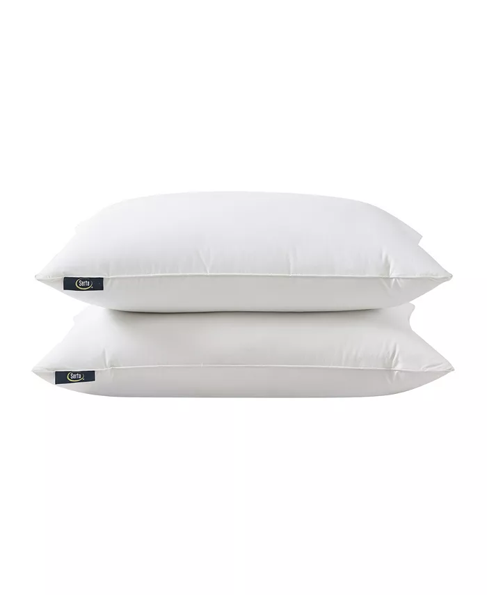 Serta HeiQ Cooling Softy-Around Feather and Down 2-Pack Pillow， Standard Queen