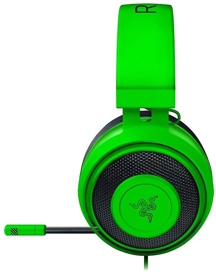 Razer Kraken Wired Multiplatform Gaming Headset for PC， PS4， Xbox One and Switch， 50mm Diaphragm， 3.5mm Cable with Line Controls，Green